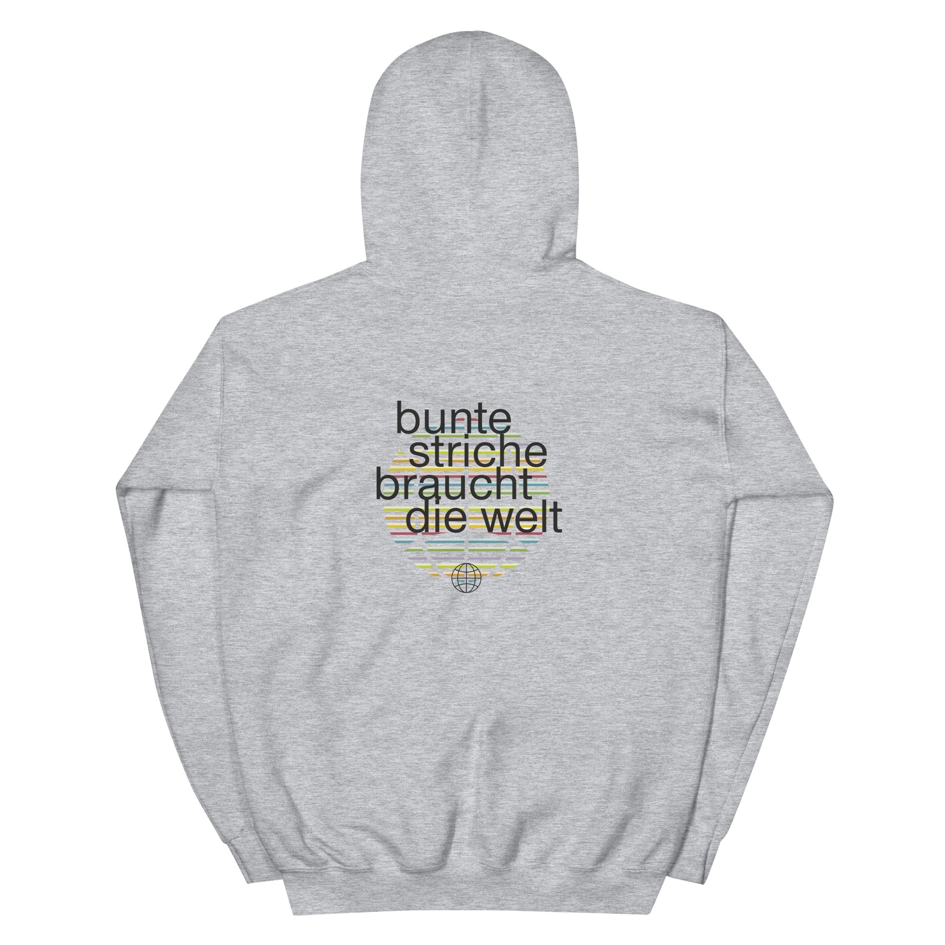 Unisex-Hoodie – buntestriche braucht die Welt