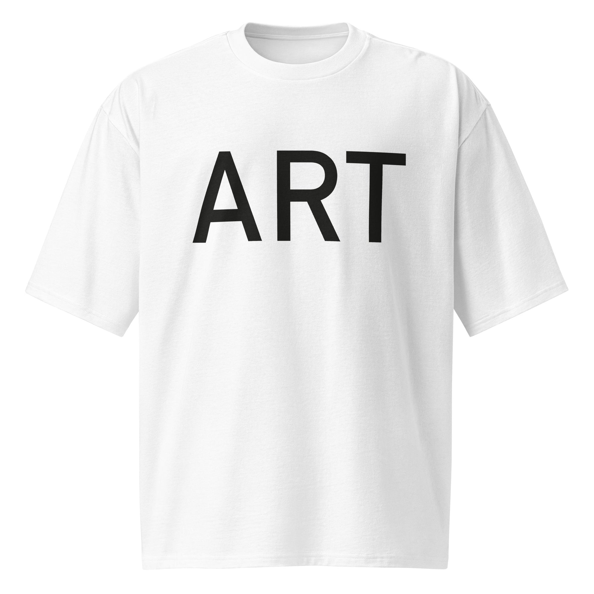 Oversized T-Shirt mit minimalistischem „ART“-Print in Versalien, aus schwerer Baumwolle, locker geschnitten, im urbanen Streetwear-Stil.