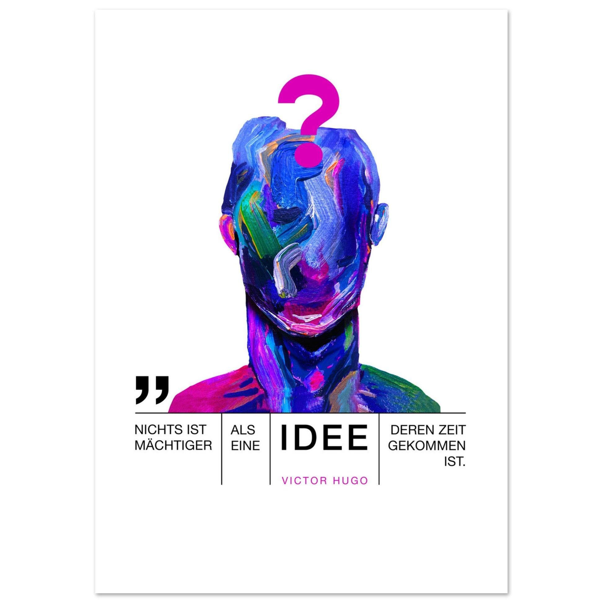 Kunstdruck mit Zitat von Victor Hugo