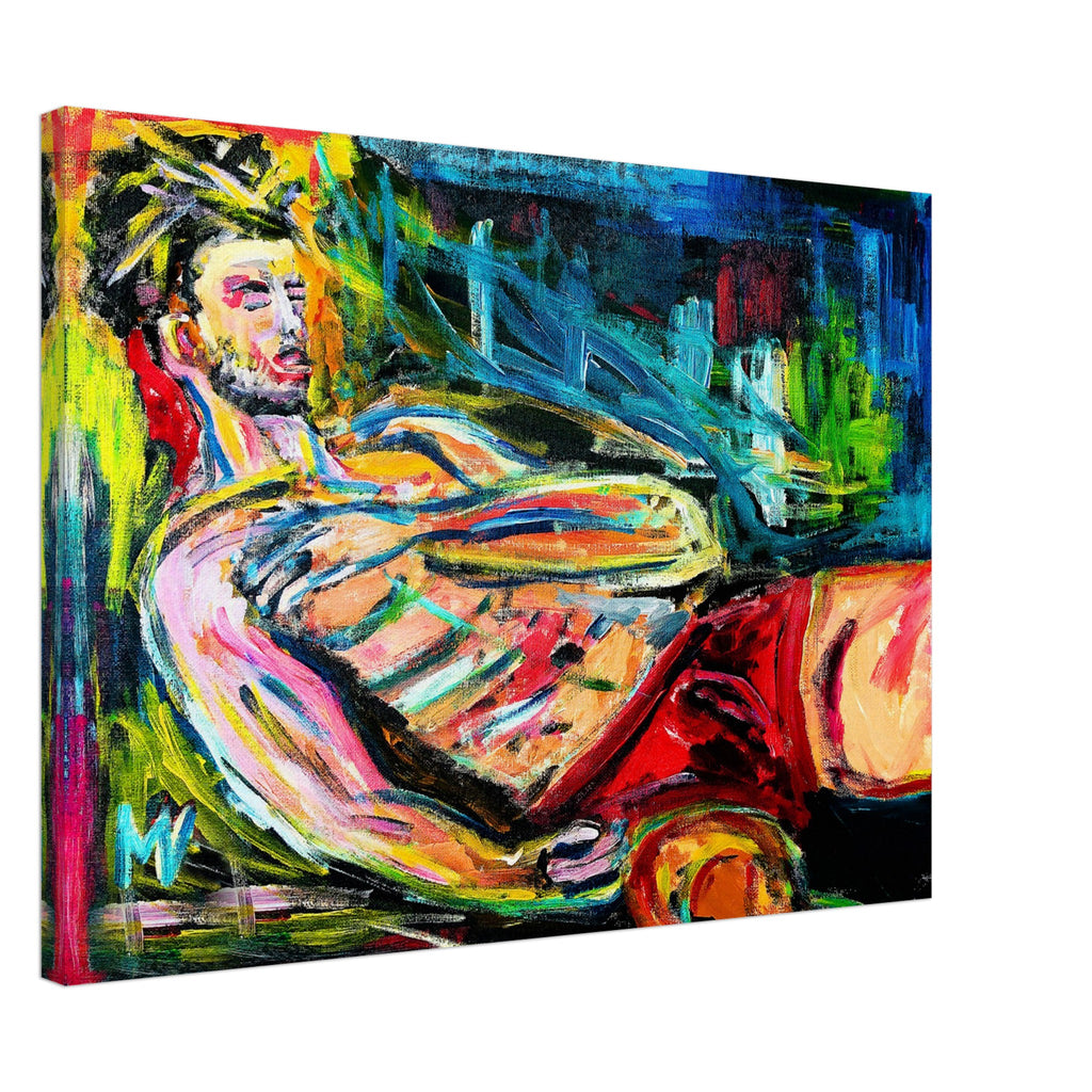 Das Kunstwerk zeigt einen Träumer in leuchtenden Farben