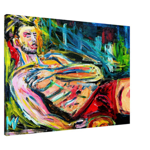 Das Kunstwerk zeigt einen Träumer in leuchtenden Farben