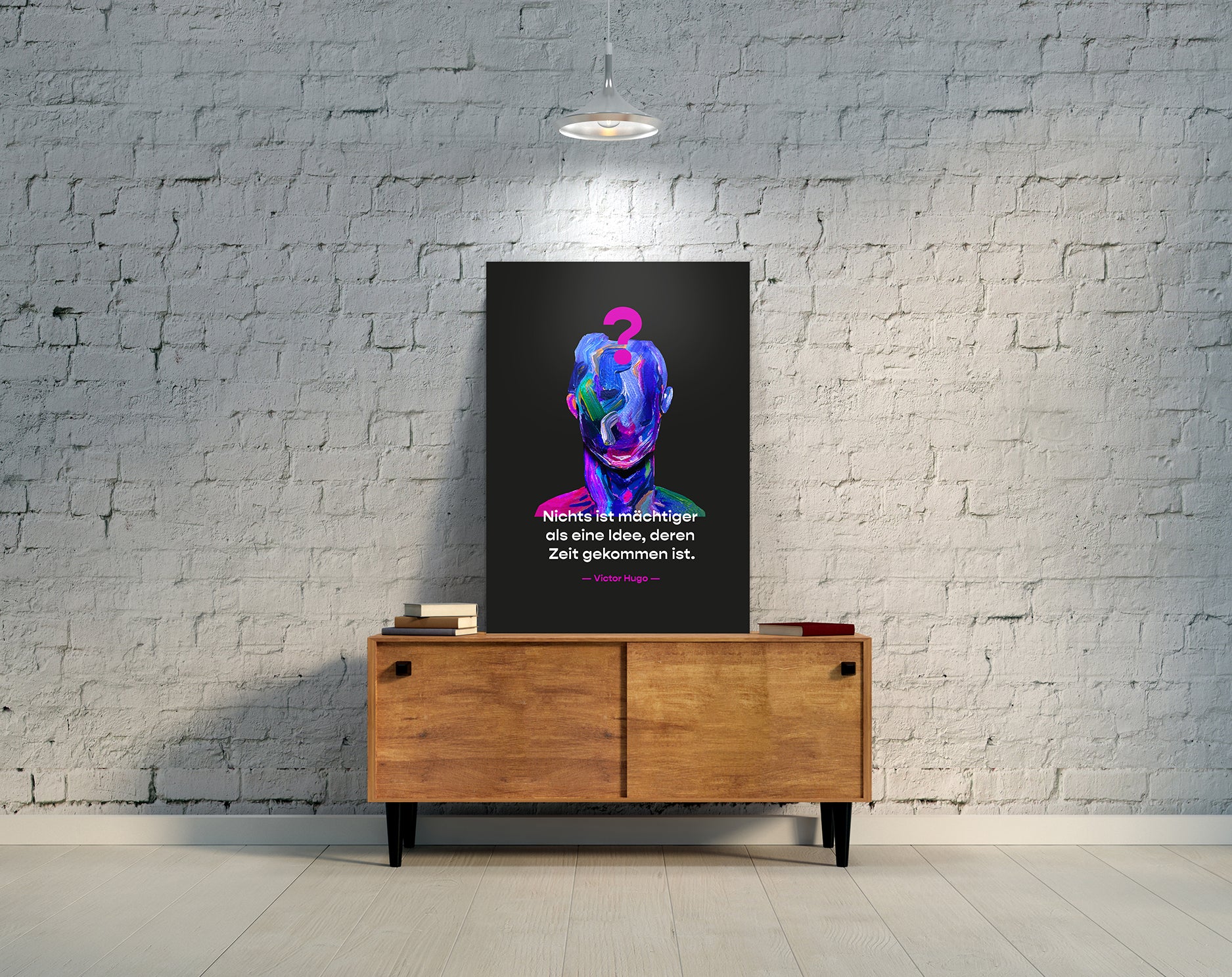 Kunstdruck mit Zitat von Victor Hugo