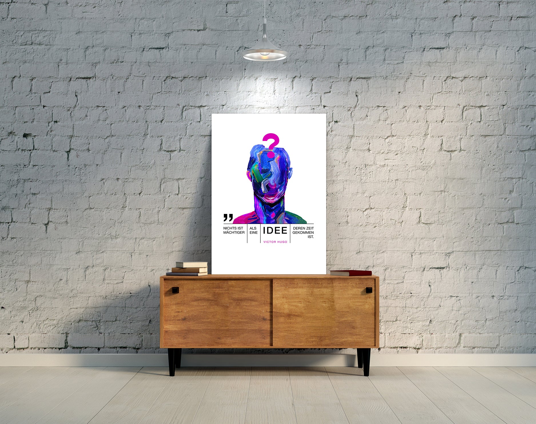 Kunstdruck mit Zitat von Victor Hugo