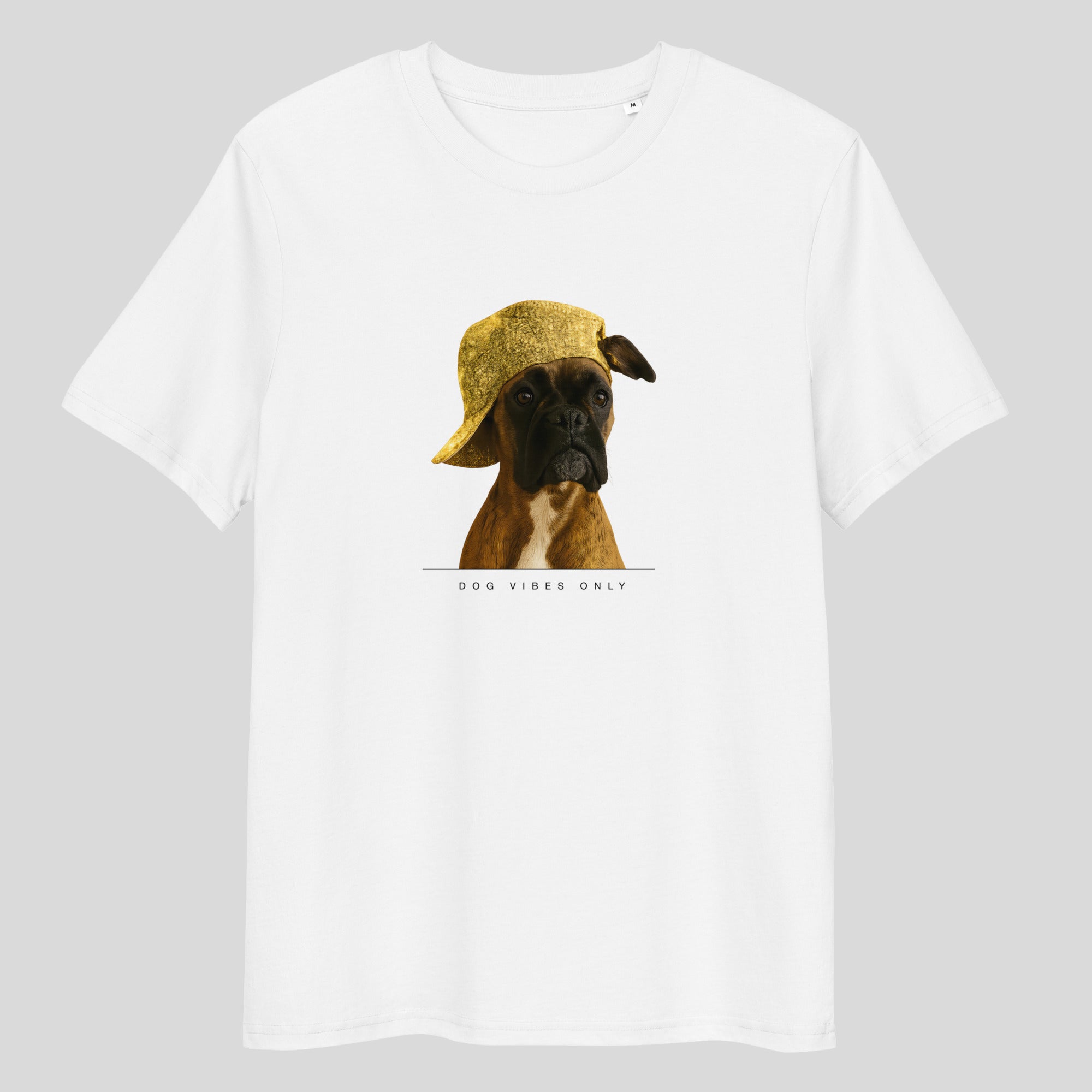 Dog Vibes Only – Bio-T-Shirt mit witzigem Boxer-Motiv, Streetwear-Stil