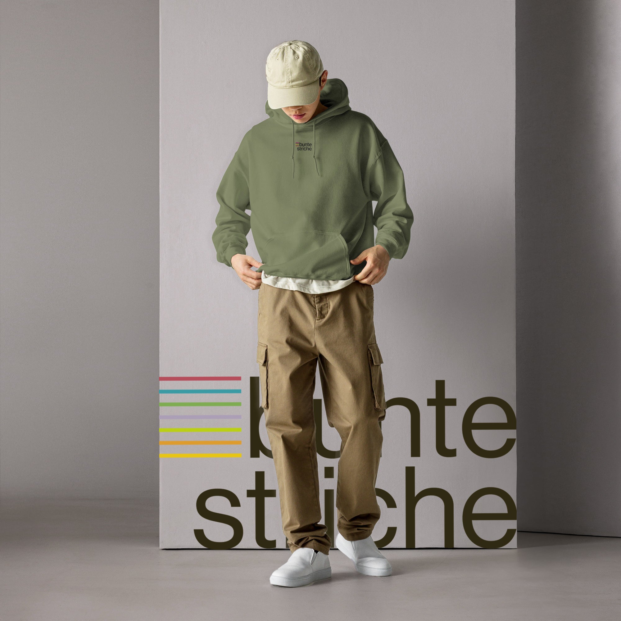 Unisex-Hoodie – buntestriche braucht die Welt