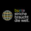 Kurzärmeliges Unisex-T-Shirt mit Slogan buntestriche braucht die welt