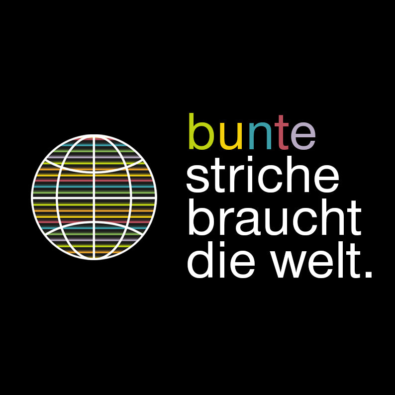 Kurzärmeliges Unisex-T-Shirt mit Slogan buntestriche braucht die welt